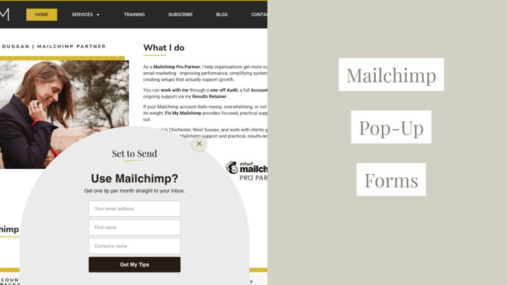 Mailchimp Pop Up Form